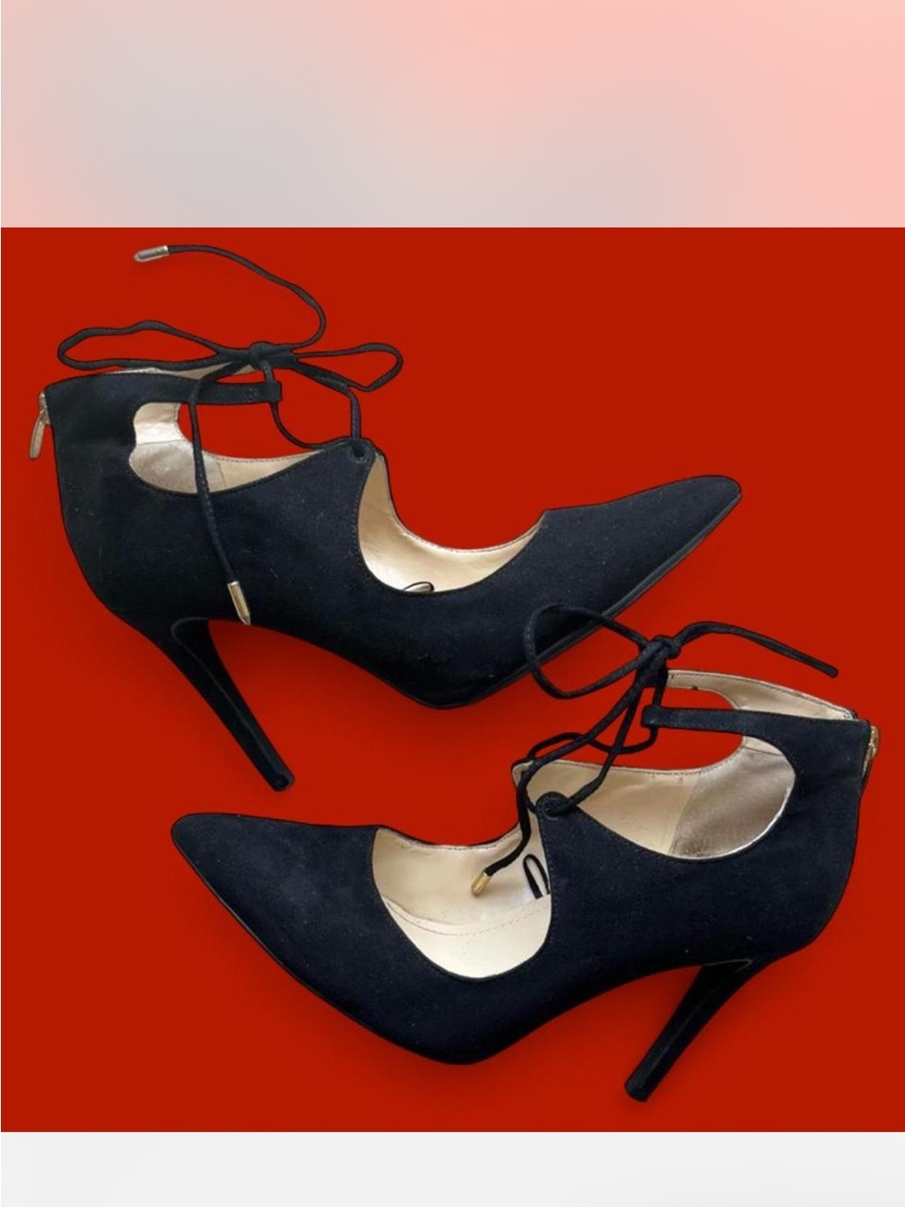 Marc Fisher Lace Up Black Heels